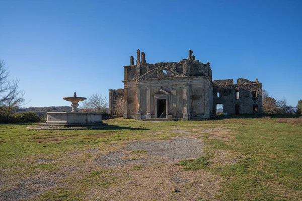 Ruiner Kyrkan Klostret San Bonaventure Monterano Naturreservat Lazio Italien — Stockfoto