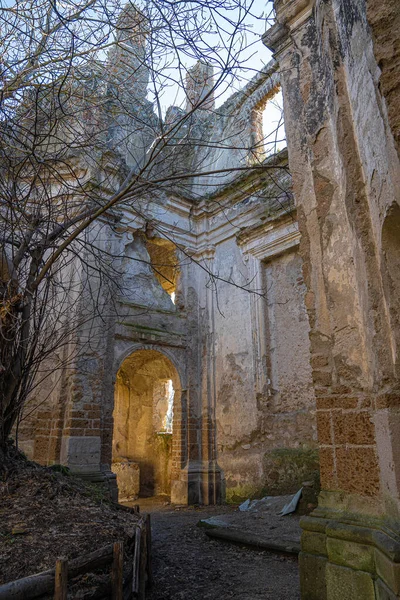 Ruïnes Van Kerk Het Klooster Van San Bonaventure Monterano Natuurreservaat — Stockfoto