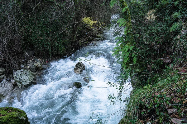 Scenic Views Rapids Aniene River Town Subiaco Italy — ストック写真