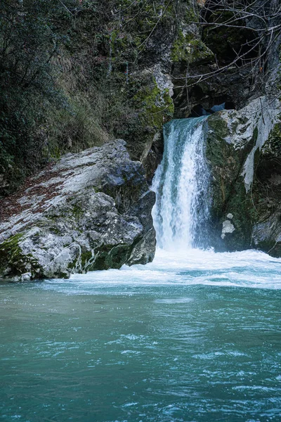 Vodopád Jezera Saint Benedict Města Subiaco Itálii — Stock fotografie