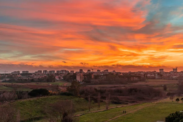 Небо Хмарами Заході Сонця Римі — стокове фото