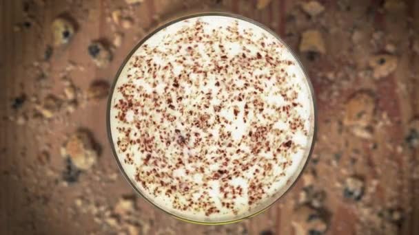 Chocolate Sprinkles Floating Glass Milk — Stock Video