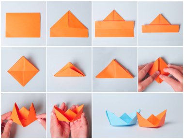 Adım adım fotoğraf talimatları. Origami kağıttan teknenin nasıl yapıldığını. Çocuklar için ölüm. Çocuklar için Çocuk Sanatları Projesi