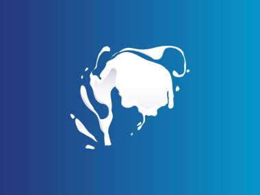 Mavi arka planda süt ürünleri, organik içecekler, sağlıklı içecek markaları, gıda promosyonu, doğal yaşam tarzı posterleri için mükemmel inekler ve koyunlarla taze süt sıçraması.