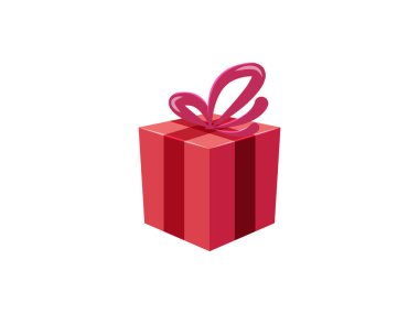 Kırmızı kurdeleli güzel hediye kutusu beyaz arka planda izole edilmiş gerçekçi vektör illüstrasyonu doğum günü kutlaması ya da tatil için mükemmel hediye tasarımı