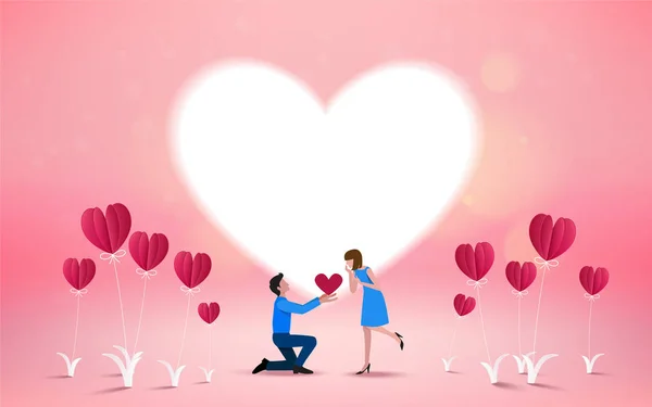 Quieres Casarte Conmigo Con Tarjeta Invitación Ilustrador Vectores Concepto Amor — Vector de stock