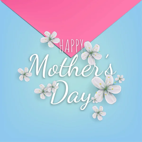 Tarjeta Felicitación Del Día Madre Con Hermosas Flores Flor — Vector de stock