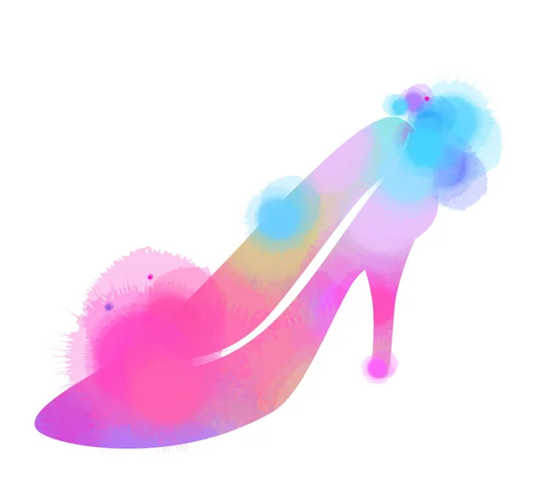 다채로운 수채화 신발입니다 — 스톡 사진