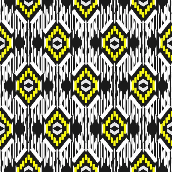 Ikat Seamless Pattern Design Ethnic Fabric Bohemian Fashion Vector Illustration — Stock Vector
