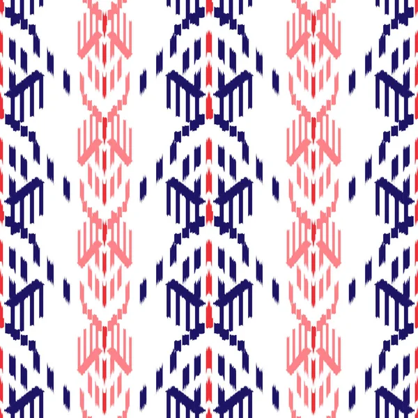 Ikat Sömlösa Mönsterdesign Etniska Tyg Bohemiska Mode Vektorillustration — Stock vektor