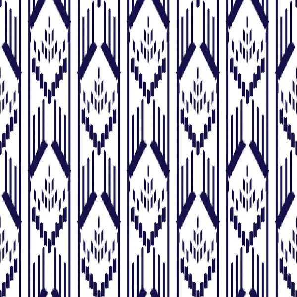 Ikat Senza Soluzione Continuità Pattern Design Tessuto Etnico Moda Boema — Vettoriale Stock