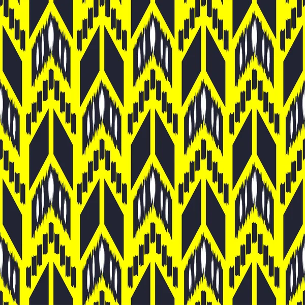 イカットのシームレスなパターン デザイン 民族の布 自由奔放なファッション ベクトル図 — ストックベクタ