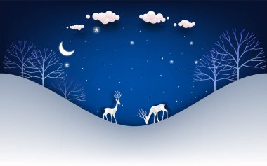 Mutlu Noeller ve mutlu yeni yıl. Noel satış. Tatil arka plan. Kağıt el sanatları tarzı.