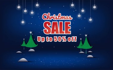 Mutlu Noeller ve mutlu yeni yıl. Noel satış. Tatil arka plan. Kağıt el sanatları tarzı.