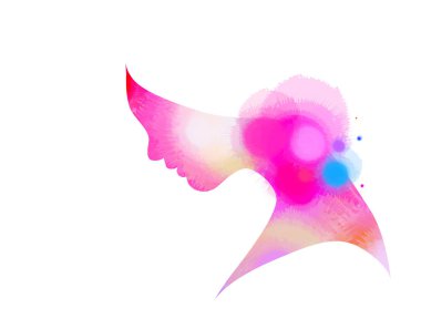 Kadın güzellik salonu siluet artı soyut suluboya çizimi. Dijital sanat resim.