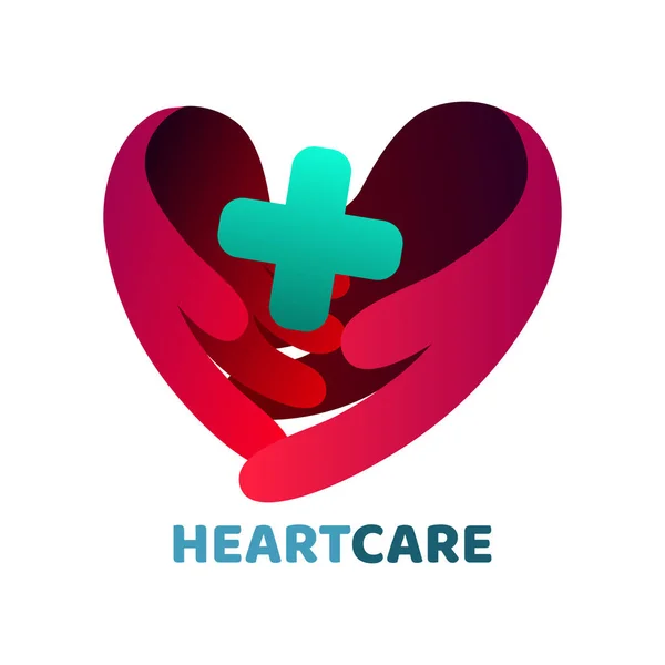 Логотип Медичного Центру Серця Векторні Ілюстрації — стоковий вектор