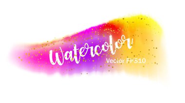 Gazetede sıçramasına renk. Suluboya fırça darbeleri ile 