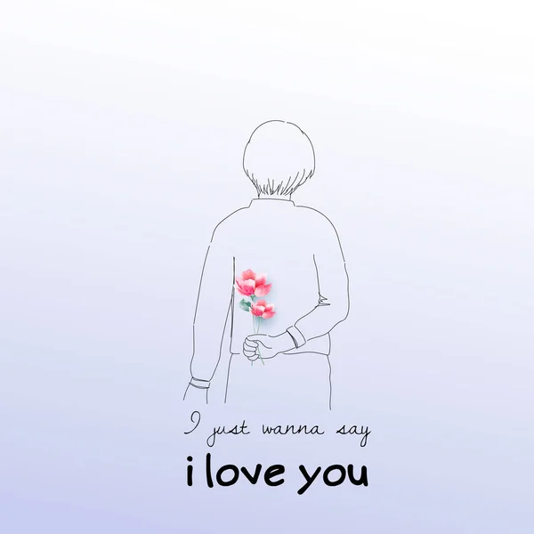 Concepto de amor, fondo del día de San Valentín. Ilustración vectorial . — Vector de stock