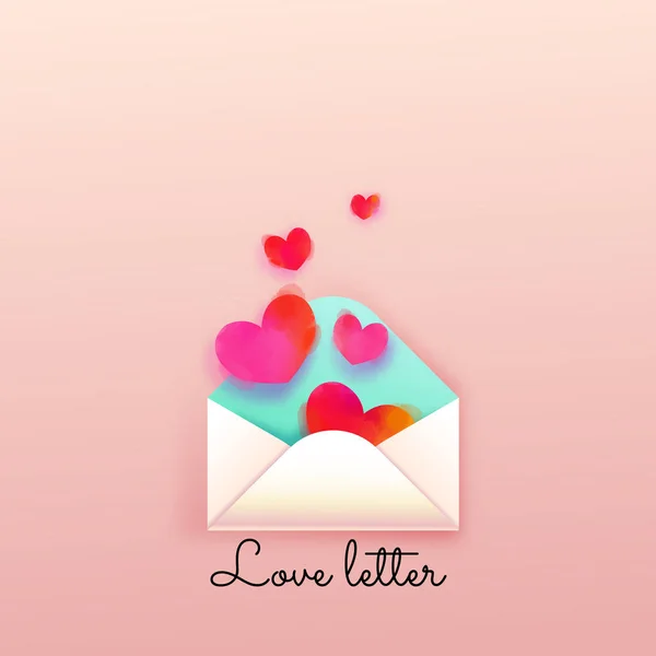 Feliz día de San Valentín. Carta de amor dulce pastel color . — Vector de stock