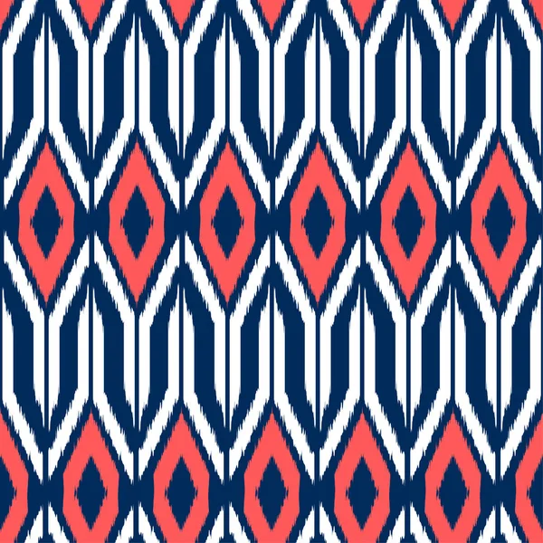 Ikat patrón sin costura como tela, cortina, diseño textil, wallpa — Archivo Imágenes Vectoriales