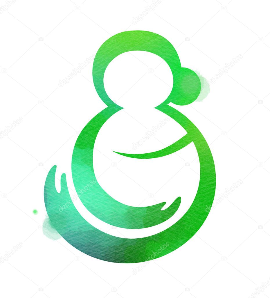 Human hands holding global with the tree symbol. Concept illustration for environment care or help project. Vector illustration
