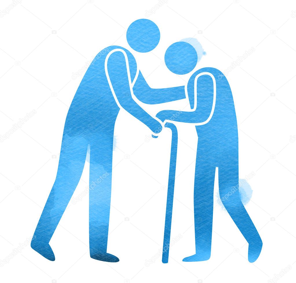 Human hands holding global with the tree symbol. Concept illustration for environment care or help project. Vector illustration