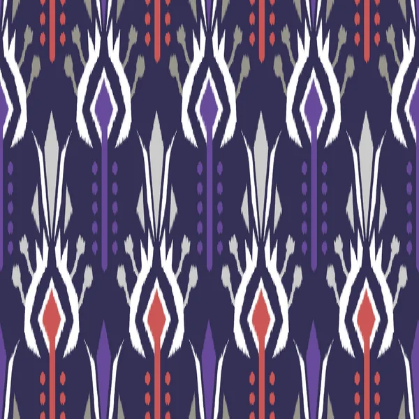 Ikat Sömlösa Mönsterdesign Etniska Tyg Bohemiska Mode Vektorillustration — Stock vektor