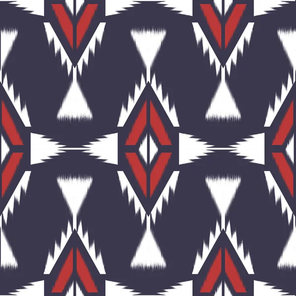 Ikat Seamless Pattern Design Etniczne Tkaniny Moda Czeska Ilustracja Wektorowa — Wektor stockowy