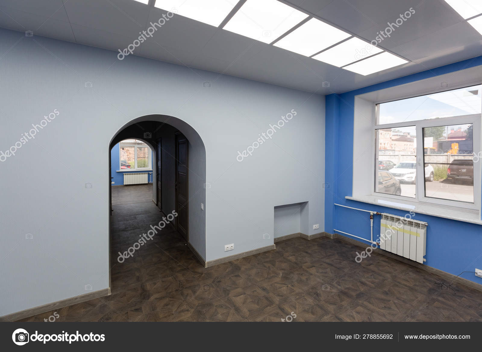 Interior Of Typical Office Empty Room Without Furniture