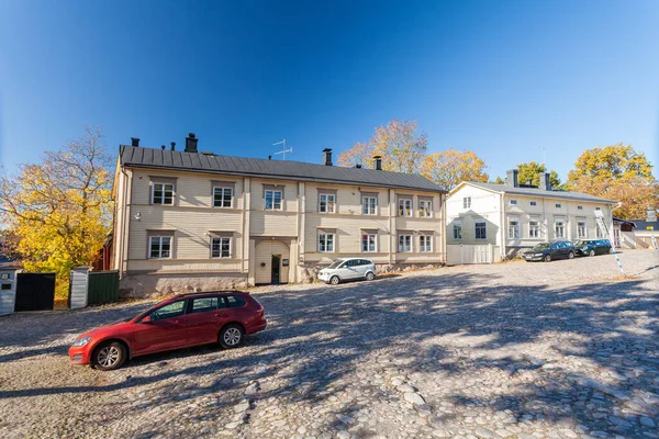 2016 Finland Porvoo October10 2016 Street Colored Houses Old Town — 스톡 사진