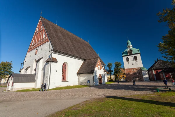 Finlândia Porvoo Outubro 2016 Pequena Igreja Catedral Porvoo Porvoon Tuomiokirkko — Fotografia de Stock