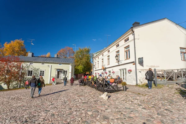 2016 Finland Porvoo October10 2016 Old Square Tourists Old Town — 스톡 사진