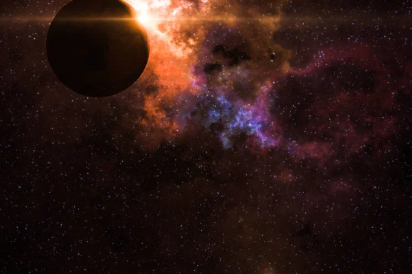 Csillag Területen Színes Csillagos Éjszakai Égbolt Köd Bolygó Galaxisok Térben — Stock Fotó