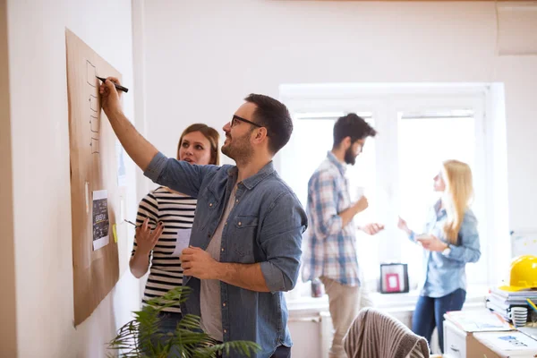 group of successful creative young business team working in office