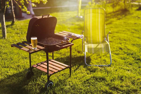 Grill Vidro Cheio Urso Tudo Está Pronto Para Belo Piquenique — Fotografia de Stock