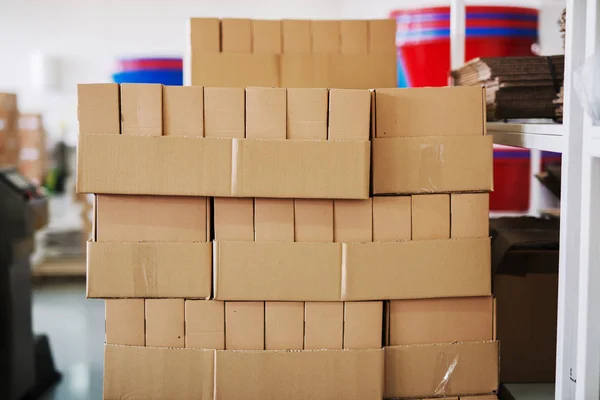 Picture Pile Boxes Food Factory Interior — Stock Photo, Image