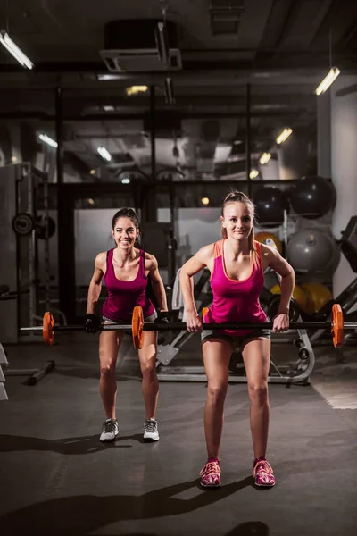 Donne Altamente Motvated Sollevare Pesi Palestra Stile Vita Sano Concetto — Foto Stock