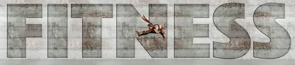 Sportif Esmer Spor Giyim Yüksek Atlama Kuyruğu Ile Giyinmiş Arka — Stok fotoğraf