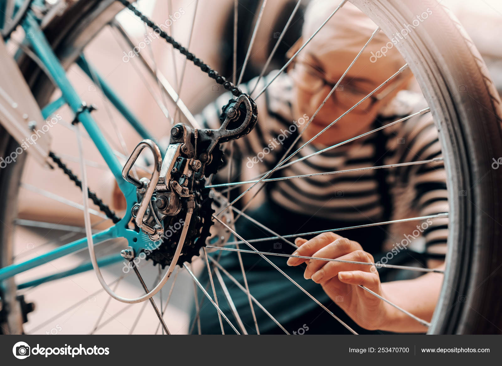 Short Blonde Hair With Dark Streaks Beautiful Caucasian Female