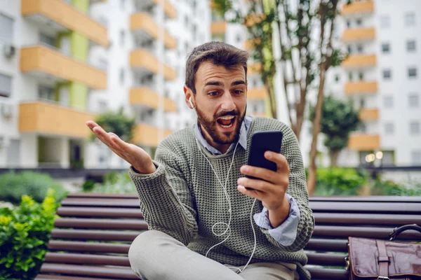 Allegro Bell Uomo Affari Caucasico Alla Moda Che Videochiamate Smart — Foto Stock