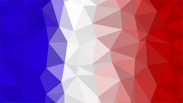 Polygonal Triangle Flag of France. French national flags in low poly design for your business. — Stock Vector