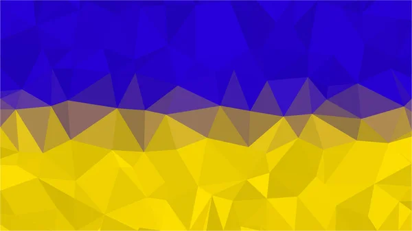 Polygonale Dreiecksflagge der Ukraine. Ukrainische Nationalflaggen in Low-Poly-Design für Ihr Unternehmen. — Stockvektor