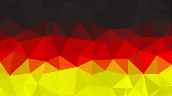 Bandera triangular poligonal de Alemania. Banderas nacionales en diseño de poli bajo para su negocio . — Archivo Imágenes Vectoriales