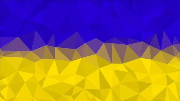 Многоугольный треугольный флаг Украины. Украинские национальные флаги в низком поли дизайн для вашего бизнеса . — стоковый вектор