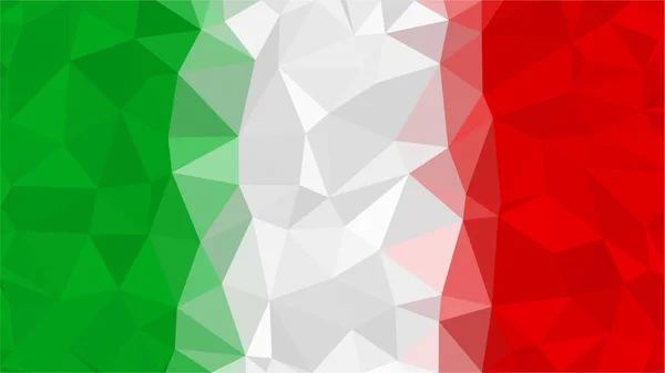 Vektorpolygonales Dreieck Flagge von Italien. Italienische Nationalflaggen in Low-Poly-Design für Ihr Unternehmen. — Stockvektor