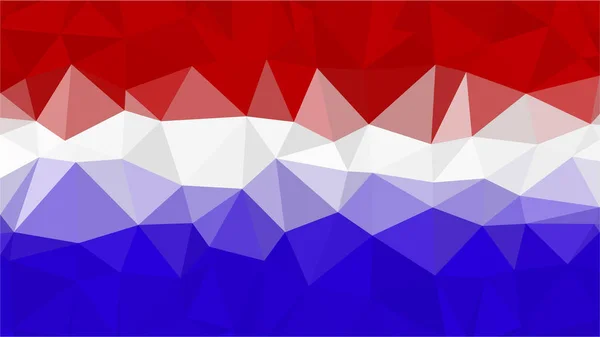 Bandeira do triângulo poligonal da Holanda. Bandeiras nacionais da Holanda em design de poli baixo para o seu negócio . — Vetor de Stock