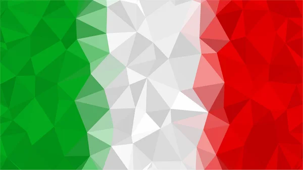 Διάνυσμα πολυγωνικό τρίγωνο σημαία της Ιταλίας. Ιταλικές εθνικές σημαίες σε χαμηλή poly σχεδιασμό για την επιχείρησή σας. — Διανυσματικό Αρχείο