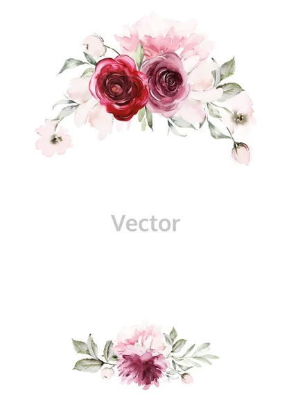 Aquarell Grußkarte Blumen — Stockvektor