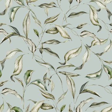 Dalları olan kusursuz suluboya deseni.