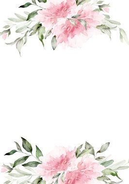 El yapımı suluboya çiçekli tebrik kartı.